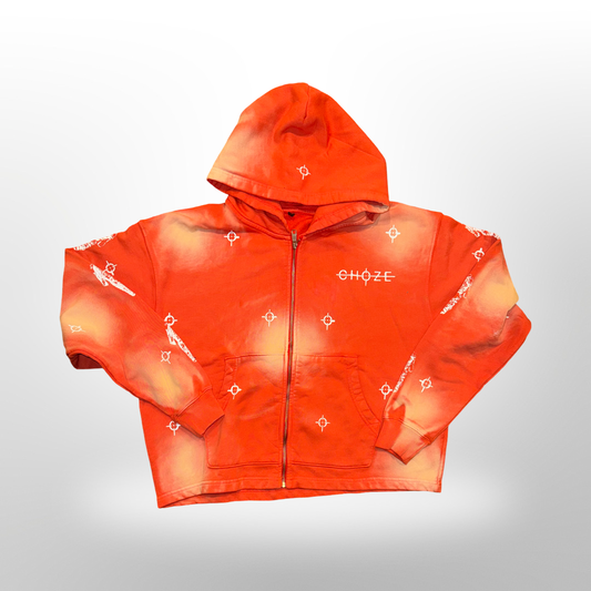 Choze Emblem Hoodie / Orange Sun-dye